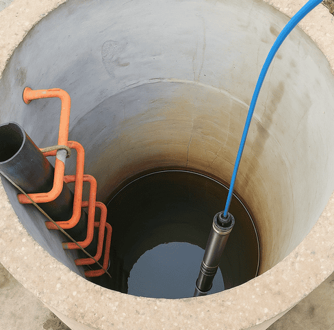 Pompe immergée dans un puits