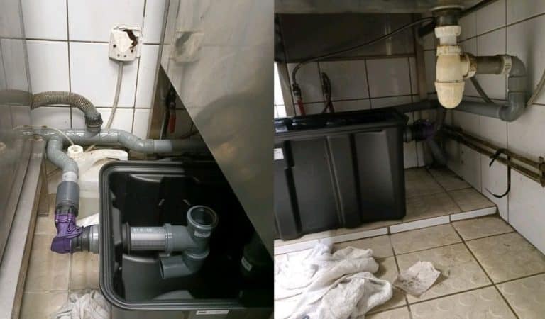 Intervention d'installation de bac dégraisseur chez un professionnel de la restauration