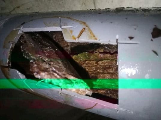 Bouchon repéré par l'inspection vidéo des canalisations