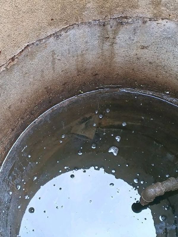 Eau stagnante dans un puisard bouché