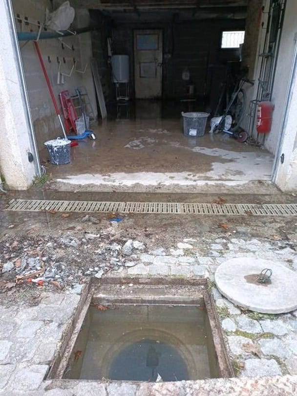Garage inondée par les eaux pluviales en Ile-de-France