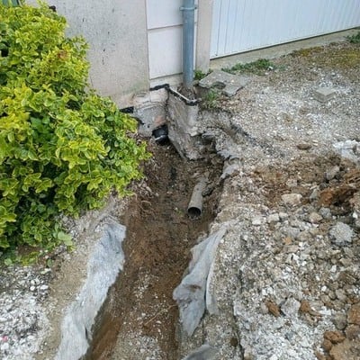 Retrait des canalisations PVC endommagées