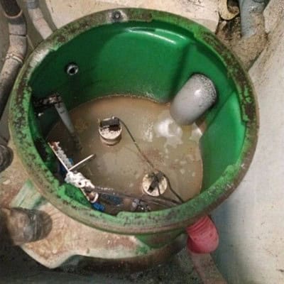 Vidange de la cuve d'une station de relevage dans le cadre d'une opération de maintenance