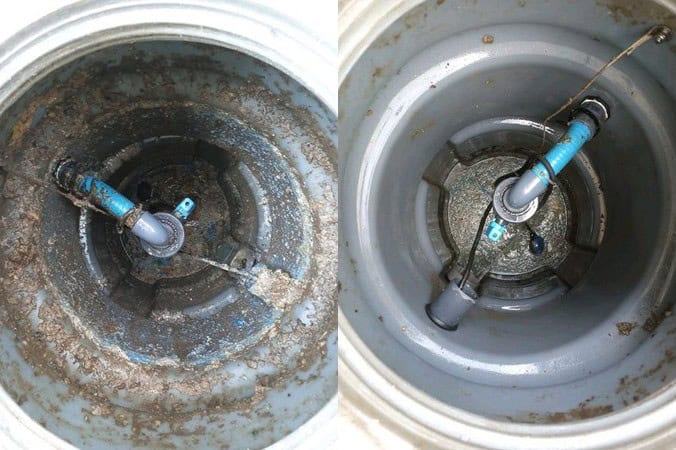 Flotteur mal ajusté pompe de relevage en panne
