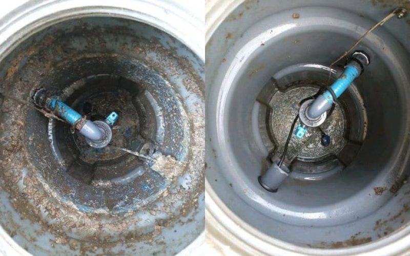 Flotteur mal ajusté pompe de relevage en panne
