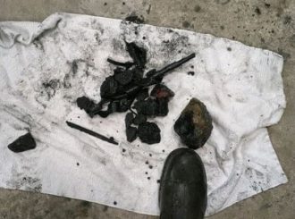 Détritus sortis lors de l'entretien d'une pompe de relevage